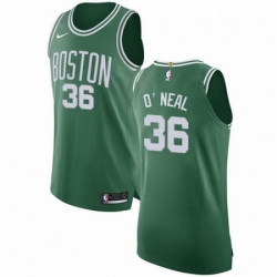 Mens Nike Boston Celtics 36 Shaquille ONeal Authentic GreenWhite No Road NBA Jersey Icon Edition 
