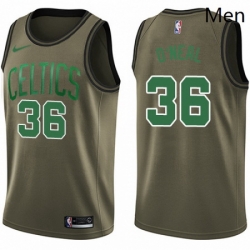 Mens Nike Boston Celtics 36 Shaquille ONeal Swingman Green Salute to Service NBA Jersey 