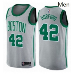 Mens Nike Boston Celtics 42 Al Horford Swingman Gray NBA Jersey City Edition