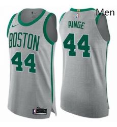 Mens Nike Boston Celtics 44 Danny Ainge Authentic Gray NBA Jersey City Edition