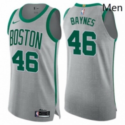 Mens Nike Boston Celtics 46 Aron Baynes Authentic Gray NBA Jersey City Edition 