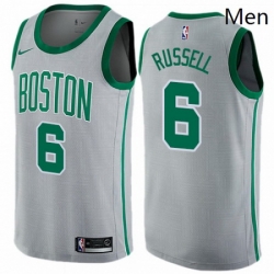 Mens Nike Boston Celtics 6 Bill Russell Swingman Gray NBA Jersey City Edition