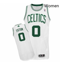 Womens Adidas Boston Celtics 0 Jayson Tatum Authentic White Home NBA Jersey 