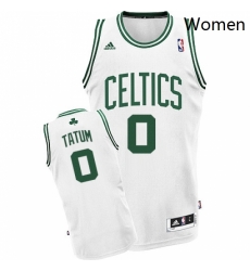 Womens Adidas Boston Celtics 0 Jayson Tatum Swingman White Home NBA Jersey 