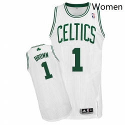 Womens Adidas Boston Celtics 1 Walter Brown Authentic White Home NBA Jersey