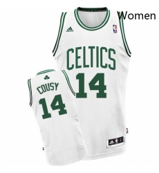 Womens Adidas Boston Celtics 14 Bob Cousy Swingman White Home NBA Jersey