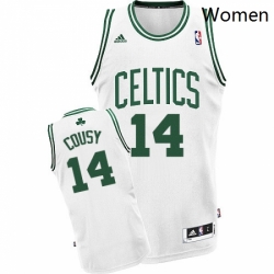 Womens Adidas Boston Celtics 14 Bob Cousy Swingman White Home NBA Jersey