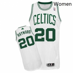 Womens Adidas Boston Celtics 20 Gordon Hayward Authentic White Home NBA Jersey 