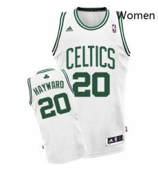 Womens Adidas Boston Celtics 20 Gordon Hayward Swingman White Home NBA Jersey 