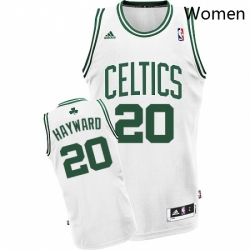 Womens Adidas Boston Celtics 20 Gordon Hayward Swingman White Home NBA Jersey 
