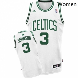 Womens Adidas Boston Celtics 3 Dennis Johnson Swingman White Home NBA Jersey