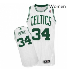 Womens Adidas Boston Celtics 34 Paul Pierce Authentic White Home NBA Jersey 