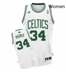 Womens Adidas Boston Celtics 34 Paul Pierce Swingman White Home NBA Jersey 