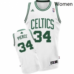 Womens Adidas Boston Celtics 34 Paul Pierce Swingman White Home NBA Jersey 