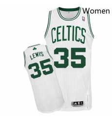 Womens Adidas Boston Celtics 35 Reggie Lewis Authentic White Home NBA Jersey 