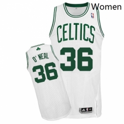 Womens Adidas Boston Celtics 36 Shaquille ONeal Authentic White Home NBA Jersey 