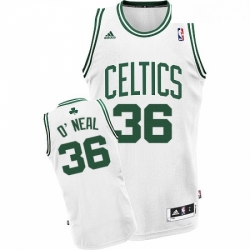 Womens Adidas Boston Celtics 36 Shaquille ONeal Swingman White Home NBA Jersey 