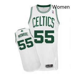 Womens Adidas Boston Celtics 55 Greg Monroe Authentic White Home NBA Jersey 