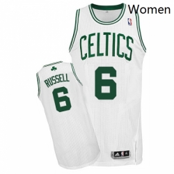 Womens Adidas Boston Celtics 6 Bill Russell Authentic White Home NBA Jersey