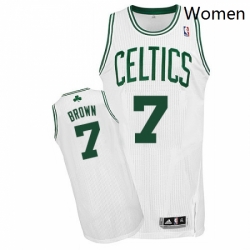 Womens Adidas Boston Celtics 7 Jaylen Brown Authentic White Home NBA Jersey
