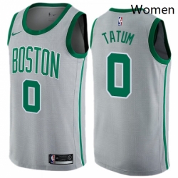 Womens Nike Boston Celtics 0 Jayson Tatum Swingman Gray NBA Jersey City Edition 