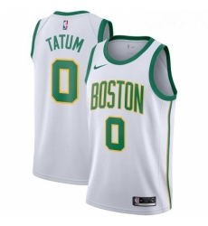 Womens Nike Boston Celtics 0 Jayson Tatum Swingman White NBA Jersey City Edition 