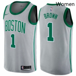 Womens Nike Boston Celtics 1 Walter Brown Swingman Gray NBA Jersey City Edition