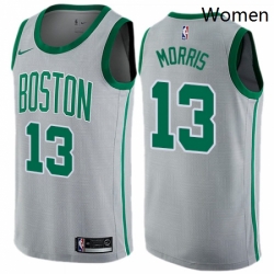 Womens Nike Boston Celtics 13 Marcus Morris Swingman Gray NBA Jersey City Edition 
