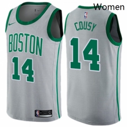 Womens Nike Boston Celtics 14 Bob Cousy Swingman Gray NBA Jersey City Edition