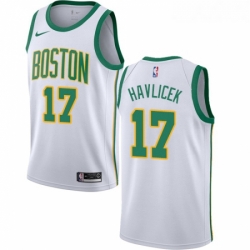 Womens Nike Boston Celtics 17 John Havlicek Swingman White NBA Jersey City Edition