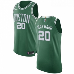 Womens Nike Boston Celtics 20 Gordon Hayward Authentic GreenWhite No Road NBA Jersey Icon Edition 