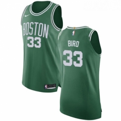 Womens Nike Boston Celtics 33 Larry Bird Authentic GreenWhite No Road NBA Jersey Icon Edition