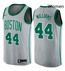 Womens Nike Boston Celtics 44 Robert Williams Swingman Gray NBA Jersey City Edition 