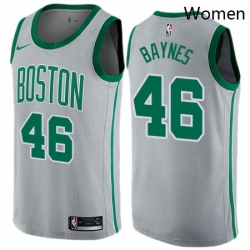 Womens Nike Boston Celtics 46 Aron Baynes Swingman Gray NBA Jersey City Edition 