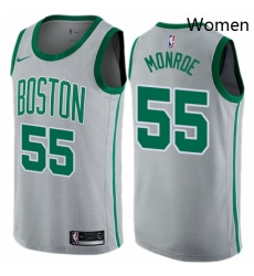 Womens Nike Boston Celtics 55 Greg Monroe Swingman Gray NBA Jersey City Edition 