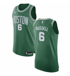 Womens Nike Boston Celtics 6 Bill Russell Authentic GreenWhite No Road NBA Jersey Icon Edition
