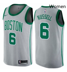 Womens Nike Boston Celtics 6 Bill Russell Swingman Gray NBA Jersey City Edition