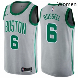 Womens Nike Boston Celtics 6 Bill Russell Swingman Gray NBA Jersey City Edition