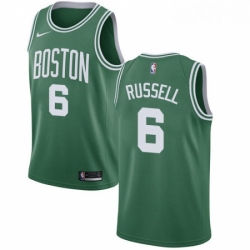Womens Nike Boston Celtics 6 Bill Russell Swingman GreenWhite No Road NBA Jersey Icon Edition