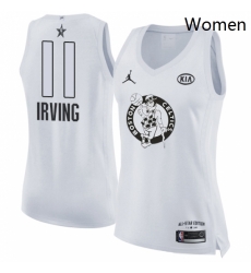 Womens Nike Jordan Boston Celtics 11 Kyrie Irving Swingman White 2018 All Star Game NBA Jersey 