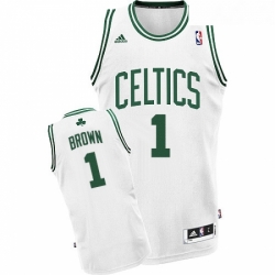 Youth Adidas Boston Celtics 1 Walter Brown Swingman White Home NBA Jersey