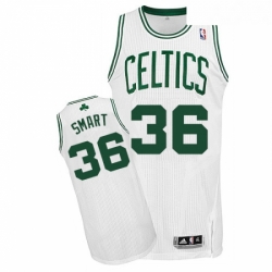 Youth Adidas Boston Celtics 36 Marcus Smart Authentic White Home NBA Jersey