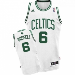 Youth Adidas Boston Celtics 6 Bill Russell Swingman White Home NBA Jersey