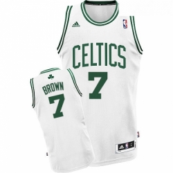 Youth Adidas Boston Celtics 7 Jaylen Brown Swingman White Home NBA Jersey