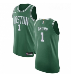 Youth Nike Boston Celtics 1 Walter Brown Authentic GreenWhite No Road NBA Jersey Icon Edition