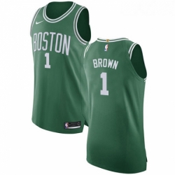 Youth Nike Boston Celtics 1 Walter Brown Authentic GreenWhite No Road NBA Jersey Icon Edition