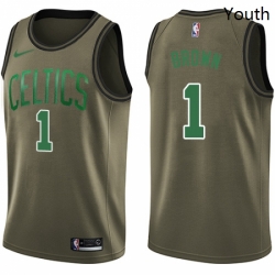 Youth Nike Boston Celtics 1 Walter Brown Swingman Green Salute to Service NBA Jersey