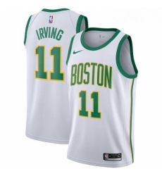 Youth Nike Boston Celtics 11 Kyrie Irving Swingman White NBA Jersey City Edition 