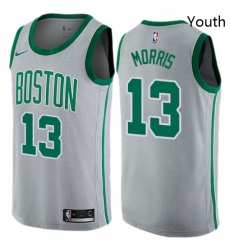 Youth Nike Boston Celtics 13 Marcus Morris Swingman Gray NBA Jersey City Edition 