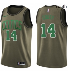 Youth Nike Boston Celtics 14 Bob Cousy Swingman Green Salute to Service NBA Jersey